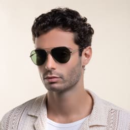 Shop EYE'M Aviator Sunglasses in Rose Gold online.
