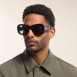 Shop OFF WHITE Unisex Round Sunglasses in Havana online.