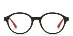 Shop Emporio Armani Kids Round Eyeglasses in Black online.
