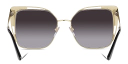 Shop BVLGARI Oversized Butterfly Sunglasses in Pale Gold/Black online.