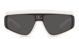 Shop Dolce & Gabbana Unisex Rectangle Sunglasses in White online.