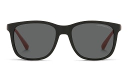 Shop Emporio Armani Kids Pillow Sunglasses in Matte Black online.