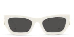 Shop MIU MIU Rectangle Sunglasses in White online.