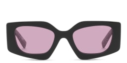 Shop PRADA Irregular Sunglasses in Black online.