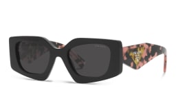 Shop PRADA Irregular Sunglasses in Black online.