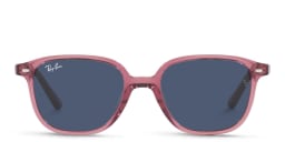 Shop Ray-Ban Junior Leonard Kids Square Sunglasses in Transparent Pink online.