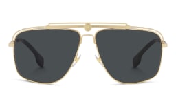 Shop VERSACE Aviator Sunglasses in Gold online.