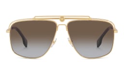 Shop VERSACE Aviator Sunglasses in Gold online.