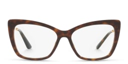 Shop Dolce & Gabbana Wide Cat Eye Eyeglasses in Havana online.