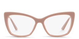 Shop Dolce & Gabbana Wide Cat Eye Eyeglasses in Camel online.