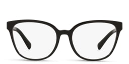 Shop VALENTINO V Logo Square Eyeglasses in Black online.
