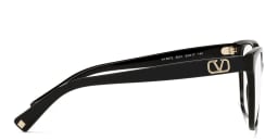 Shop VALENTINO V Logo Square Eyeglasses in Black online.