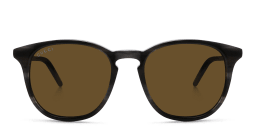 Shop GUCCI Round Sunglasses in Dark Grey online.
