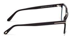 Shop TOM FORD Square Eyeglasses in Shiny Black online.