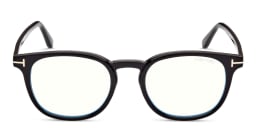 Shop TOM FORD Round Eyeglasses in Black online.