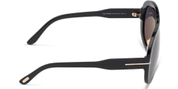 Shop TOM FORD Aviator Sunglasses in Shiny Black online.