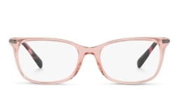 Shop VALENTINO Stud Rectangle Eyeglasses in Transparent Pink online.