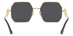Shop VERSACE Medusa-Embellished Irregular Sunglasses in Gold online.