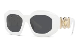 Shop VERSACE Irregular Sunglasses in White online.