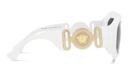 Shop VERSACE Irregular Sunglasses in White online.