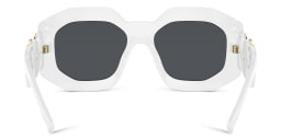 Shop VERSACE Irregular Sunglasses in White online.