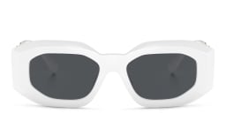 Shop VERSACE Irregular Sunglasses in White online.