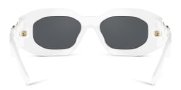 Shop VERSACE Irregular Sunglasses in White online.