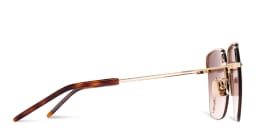 Shop SAINT LAURENT Half-Rim Square Sunglasses in Gold online.