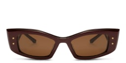 Shop VALENTINO Rectangle Sunglasses in Bordeaux online.