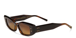Shop VALENTINO Rectangle Sunglasses in Brown online.