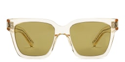 Shop SAINT LAURENT Unisex Square Sunglasses in Yellow online.