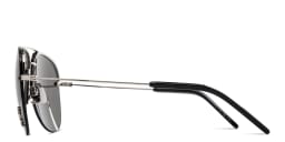Shop SAINT LAURENT Unisex Half-Rim Aviator Sunglasses in Silver online.
