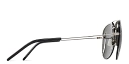 Shop SAINT LAURENT Unisex Half-Rim Aviator Sunglasses in Silver online.