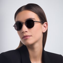 Shop SAINT LAURENT Unisex Round Sunglasses in Black online.