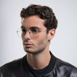 Shop SAINT LAURENT Aviator Eyeglasses in Silver online.
