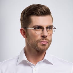 Shop SAINT LAURENT Unisex Round Eyeglasses in Silver online.