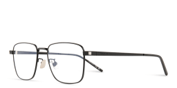 Shop SAINT LAURENT Square Eyeglasses in Black online.