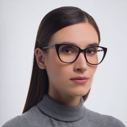 Shop SAINT LAURENT Cat-Eye Eyeglasses in Black online.