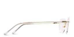 Shop EYE'M Rimless Wide Square Eyeglasses in Gold online.