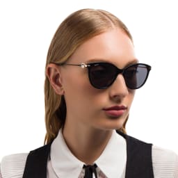 Shop EYE'M Cat-Eye Sunglasses in Black online.