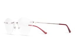 Shop EYE'M Rimless Wide Cat-Eye Eyeglasses in Silver online.