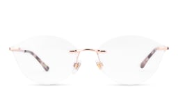 Shop EYE'M Rimless Wide Cat-Eye Eyeglasses in Rose Gold online.