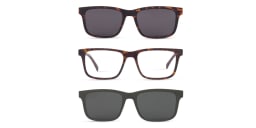 Shop EYE'M Clip-On Rectangle Eyeglasses in Havana online.