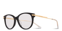 Shop BOTTEGA VENETA Square Eyeglasses in Black online.