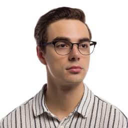 Shop Emporio Armani Round Eyeglasses in Matte Black online.