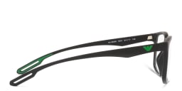 Shop Emporio Armani Wide Square Eyeglasses in Matte Black online.