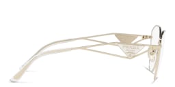 Shop PRADA Irregular Eyeglasses in Pale Gold online.