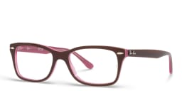 Shop Ray-Ban Unisex Square Eyeglasses in Brown On Pink online.