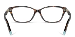 Shop TIFFANY Wide Rectangle Eyeglasses in Havana online.