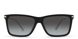 Shop PRADA Rectangle Sunglasses in Black online.